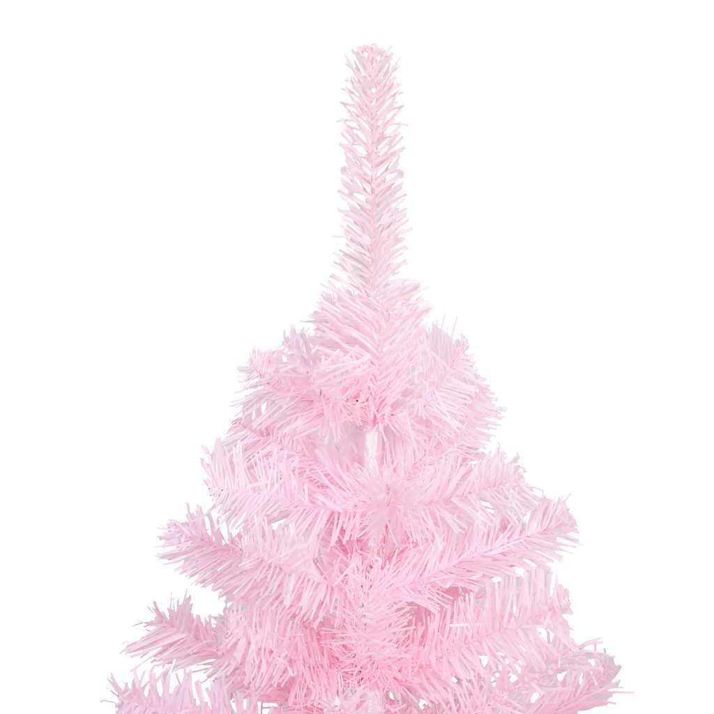 Albero di Natale Preilluminato con Palline Rosa 240 cm PVC