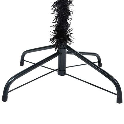 Albero di Natale Preilluminato con Palline Nero 240 cm PVC