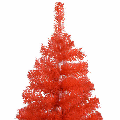 Albero di Natale Preilluminato con Palline Rosso 210 cm PVC