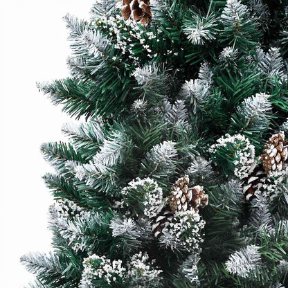 Albero di Natale Artificiale con LED e Set di Palline e Pigne 240 cm
