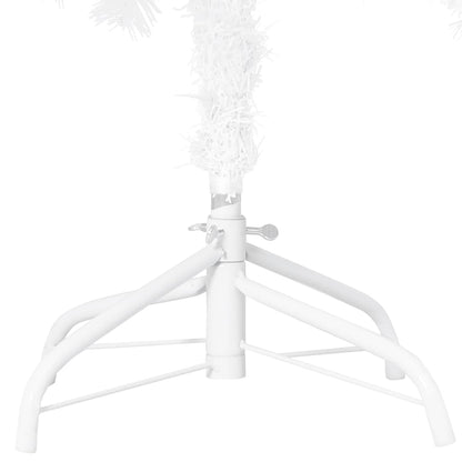 Albero di Natale Preilluminato con Palline Bianco 120 cm PVC
