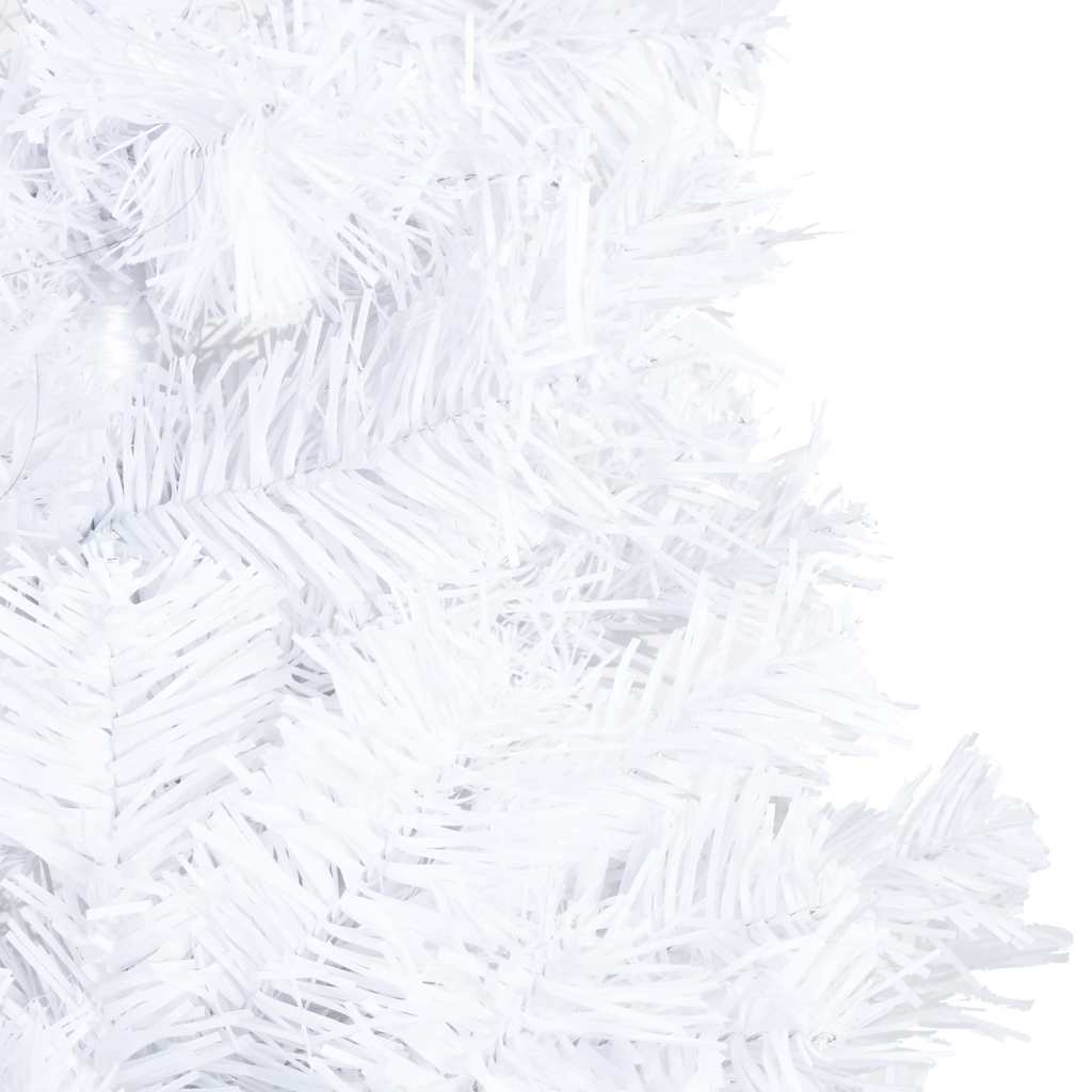 Albero di Natale Preilluminato con Palline Bianco 150 cm PVC