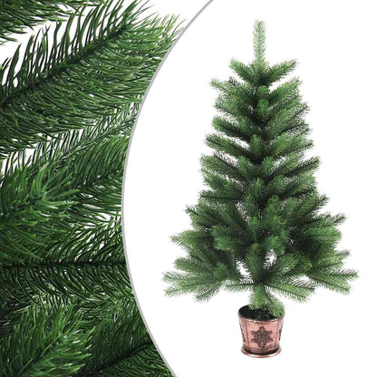 Albero di Natale Preilluminato con Palline Verde 65 cm