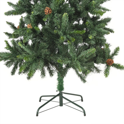 Albero di Natale Preilluminato con Pigne Verde 180 cm