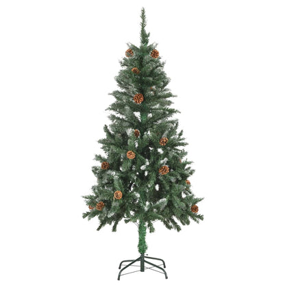Albero di Natale Artificiale Preilluminato con Pigne 150 cm