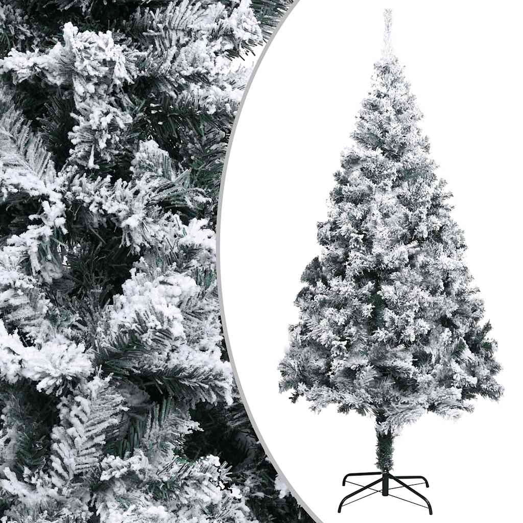 Albero Natale Artificiale con LED Palline e Neve 300 cm Verde