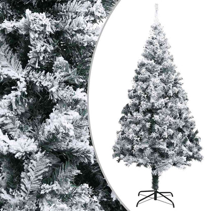 Albero Natale Artificiale con LED Palline e Neve 300 cm Verde