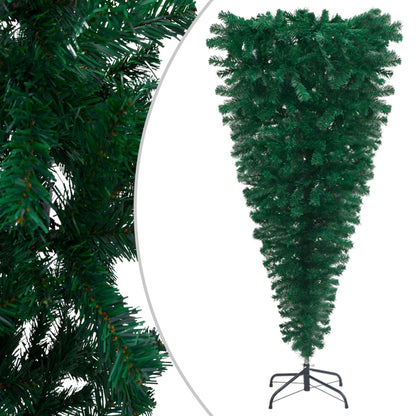 Albero di Natale Capovolto Preiluminato 210 cm Verde PVC