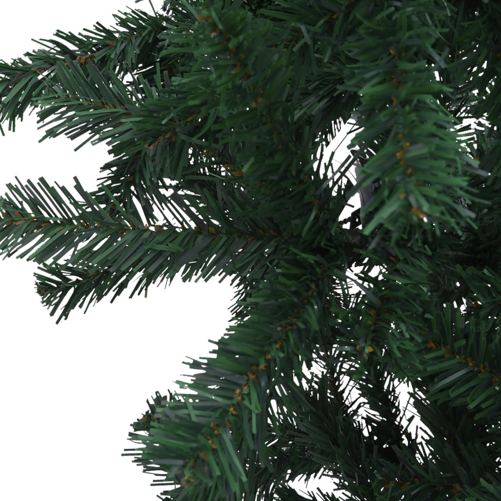 Albero di Natale Capovolto Preiluminato 240 cm Verde PVC