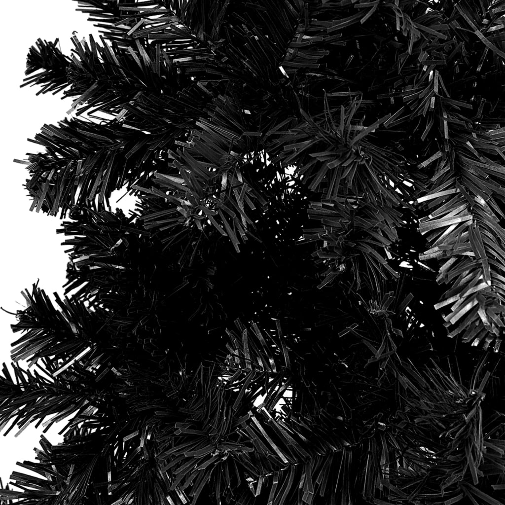 Albero di Natale Sottile Preilluminato Nero 240 cm
