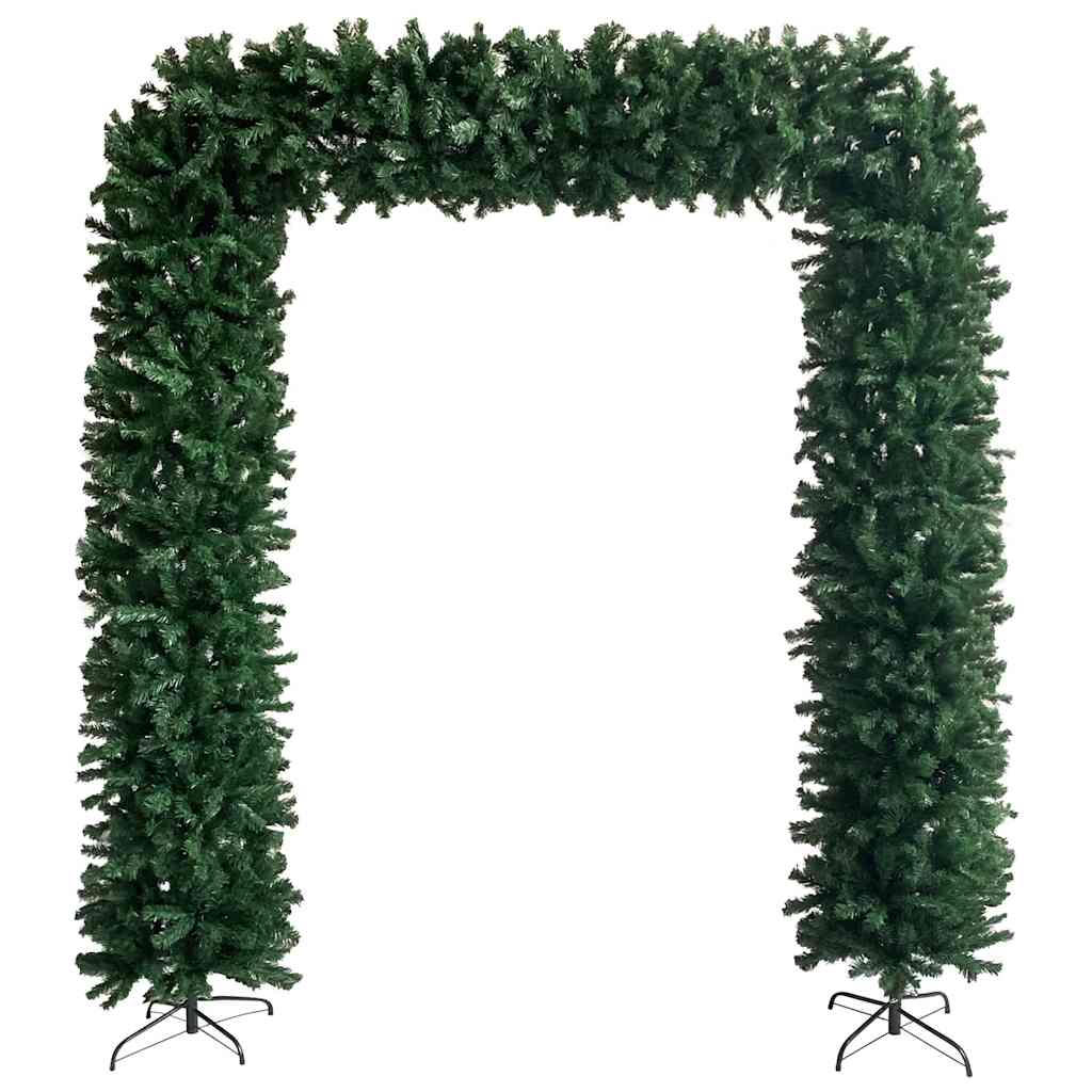 Arco per Albero di Natale con LED e Palline Verde 240 cm