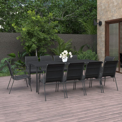 Set da Pranzo per Giardino 11 pz in Acciaio