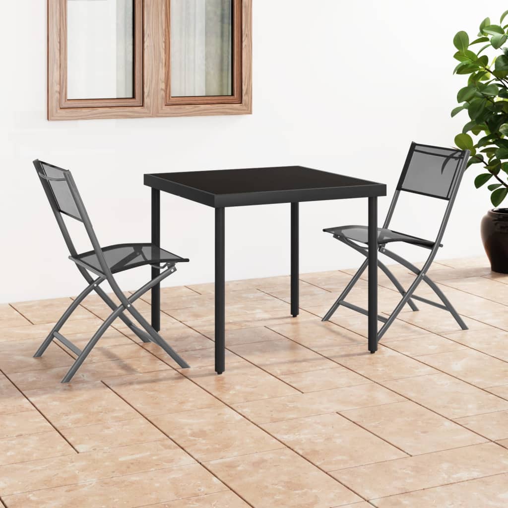 Set da Pranzo da Giardino 3 pz in Acciaio