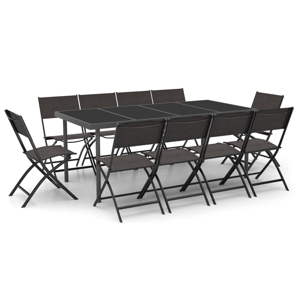 Set da Pranzo per Giardino 11 pz in Acciaio