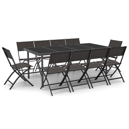 Set da Pranzo per Giardino 11 pz in Acciaio
