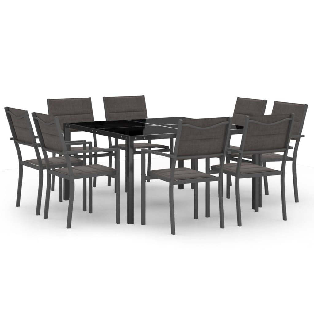 Set da Pranzo da Giardino 9 pz in Acciaio