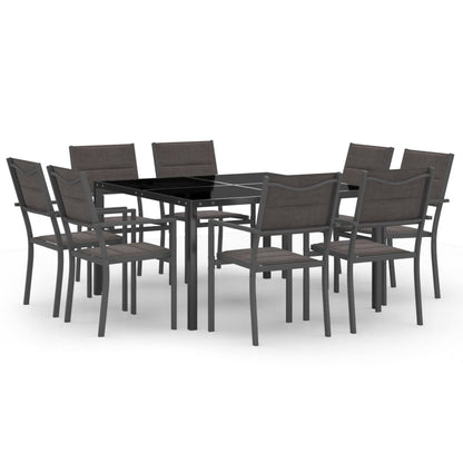 Set da Pranzo da Giardino 9 pz in Acciaio