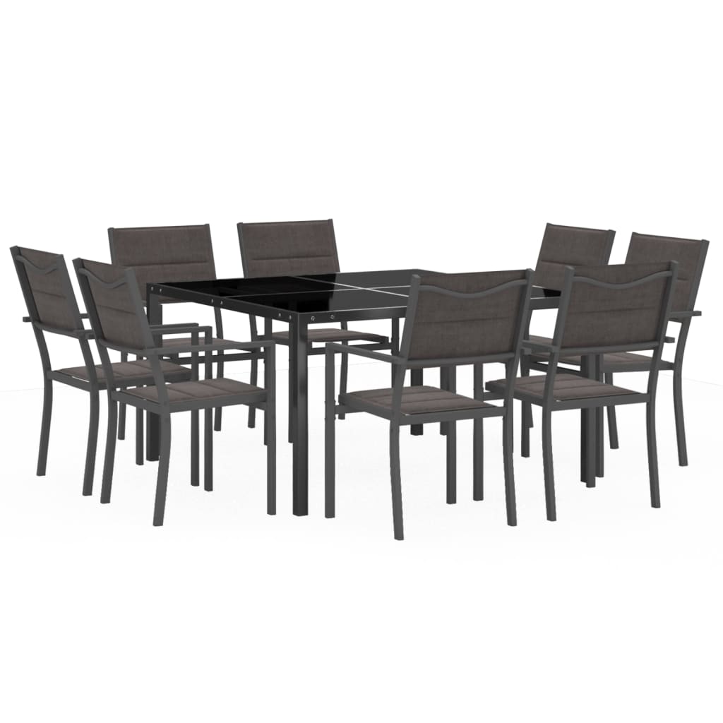 Set da Pranzo da Giardino 9 pz in Acciaio