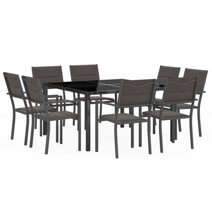 Set da Pranzo da Giardino 9 pz in Acciaio
