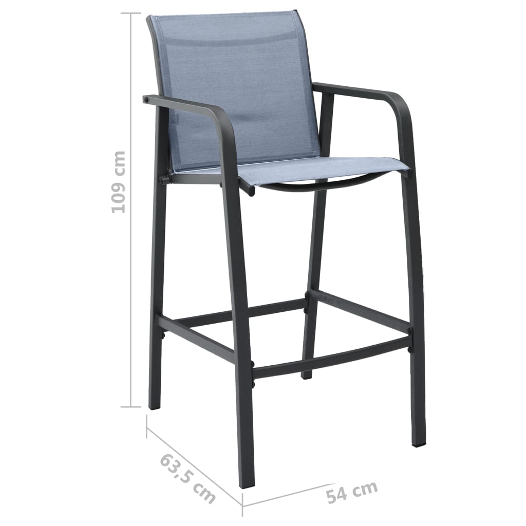 Set Bar da Giardino 7 pz Nero e Grigio