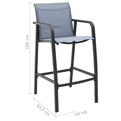 Set Bar da Giardino 7 pz Nero e Grigio