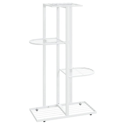 Piedistallo per Piante a 4 Piani 43x22x76 cm in Metallo Bianco