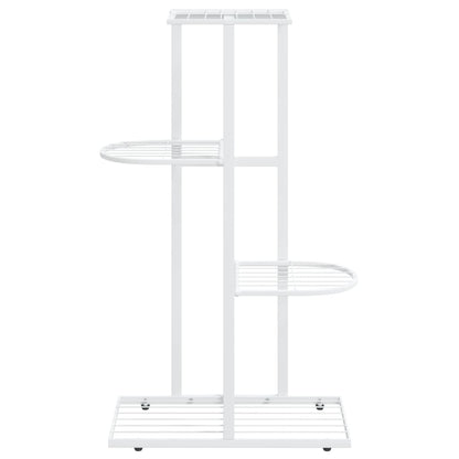 Piedistallo per Piante a 4 Piani 43x22x76 cm in Metallo Bianco