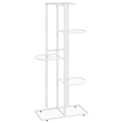 Piedistallo per Piante a 5 Piani 43x22x98 cm in Metallo Bianco