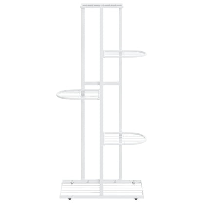 Piedistallo per Piante a 5 Piani 43x22x98 cm in Metallo Bianco