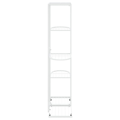 Piedistallo per Piante a 5 Piani 43x22x98 cm in Metallo Bianco