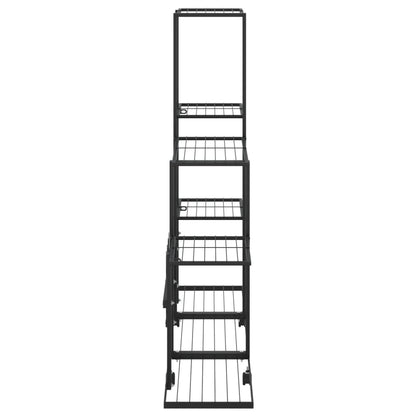 Portapiante con Ruote 94,5x25x92,5 cm Nero in Metallo