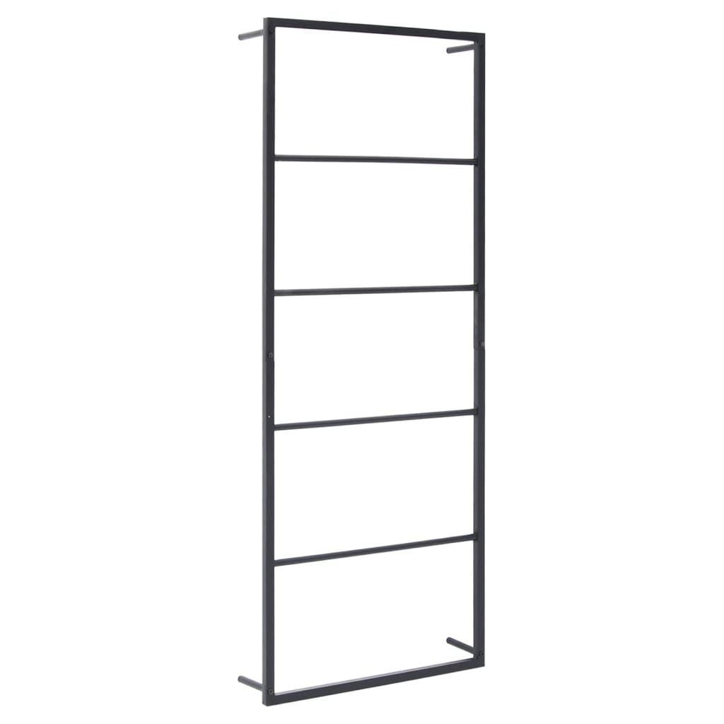 Portasciugamani Nero 45x10x115 cm in Acciaio