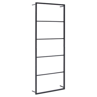 Portasciugamani Nero 45x10x115 cm in Acciaio