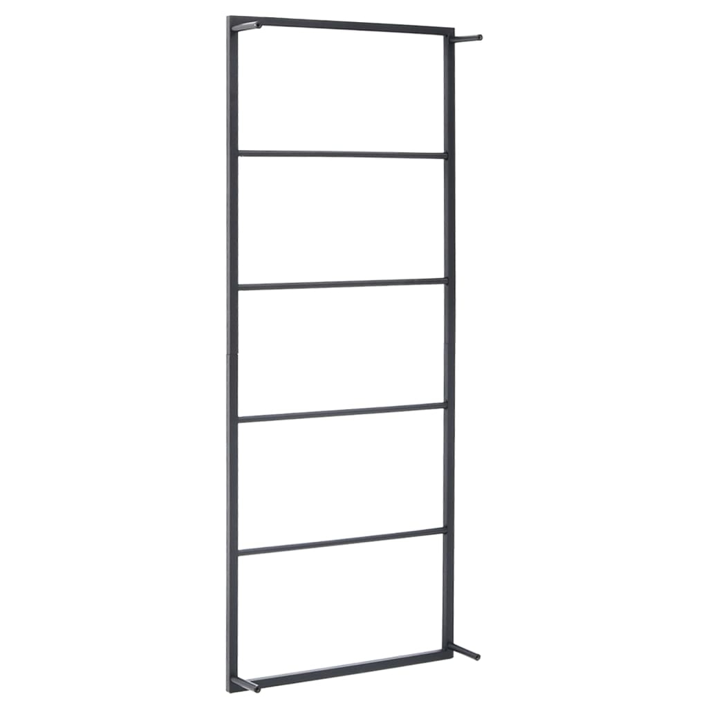 Portasciugamani Nero 45x10x115 cm in Acciaio