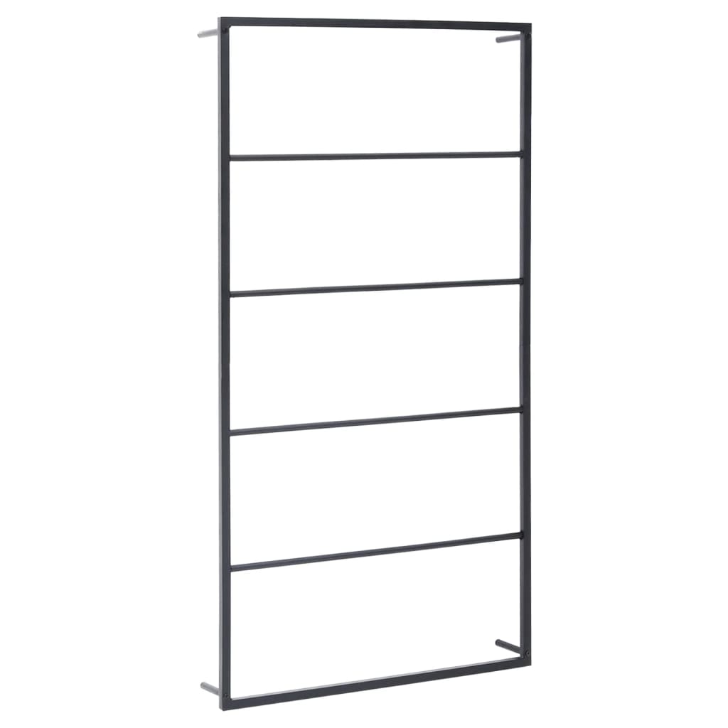 Portasciugamani Nero 60x10x116 cm in Acciaio