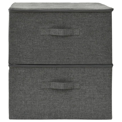 Scatole Portaoggetti 2pz in Tessuto 43x34x23 cm Antracite