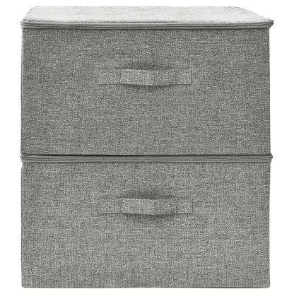 Scatole Portaoggetti 2pz in Tessuto 43x34x23 cm Grigio