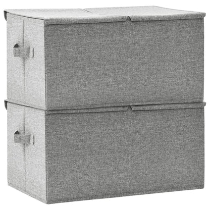 Scatole Portaoggetti 2pz in Tessuto 50x30x25 cm Grigio