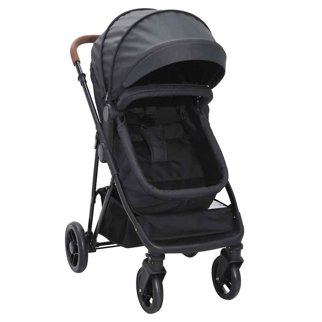 Passeggino 2 in 1 Antracite e Nero in Acciaio