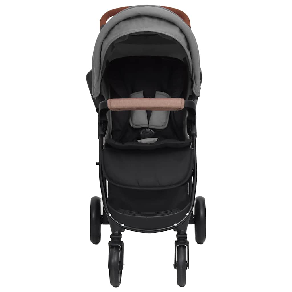 Passeggino 2 in 1 Grigio Chiaro in Acciaio