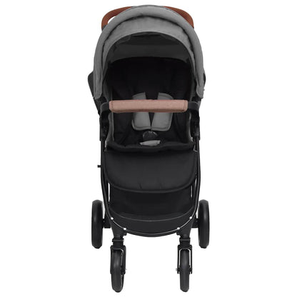 Passeggino 2 in 1 Grigio Chiaro in Acciaio