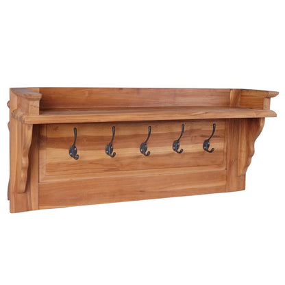 Appendiabiti a Parete 80x16,5x35 cm in Legno Massello di Teak