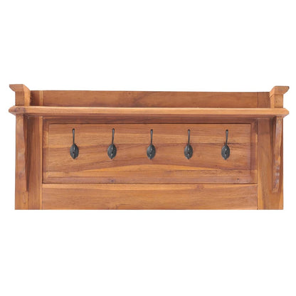 Appendiabiti a Parete 80x16,5x35 cm in Legno Massello di Teak