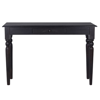 Tavolo Consolle Nero 110x30x75 cm in Legno Massello di Mogano