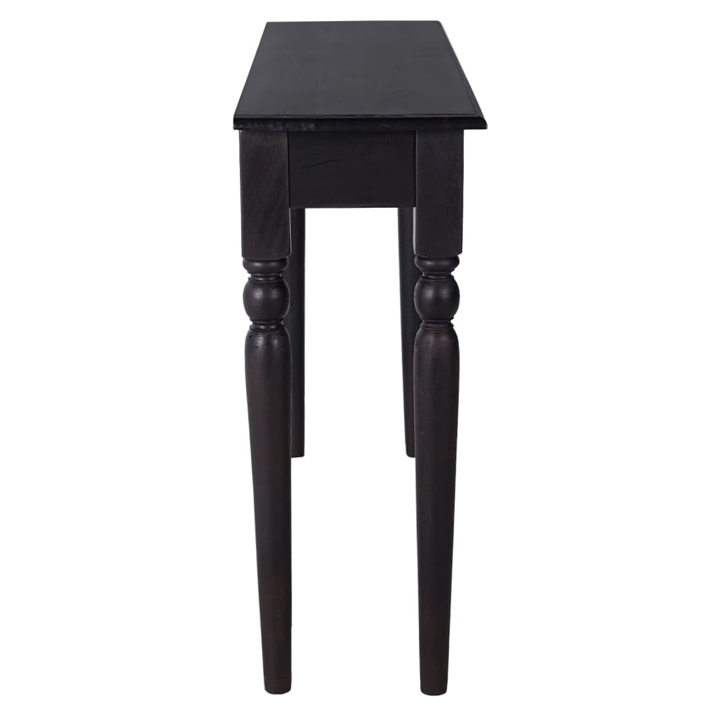 Tavolo Consolle Nero 110x30x75 cm in Legno Massello di Mogano