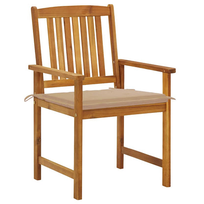 Sedie da Giardino con Cuscini 6 pz in Legno Massello di Acacia