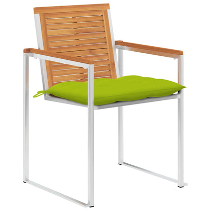 Sedie da Giardino con Cuscini 4 pz in Legno Massello di Acacia