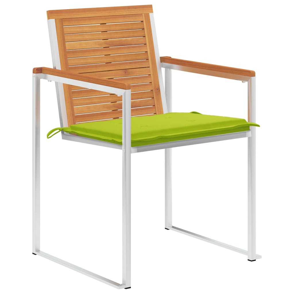 Sedie da Giardino con Cuscini 6 pz in Legno Massello di Acacia