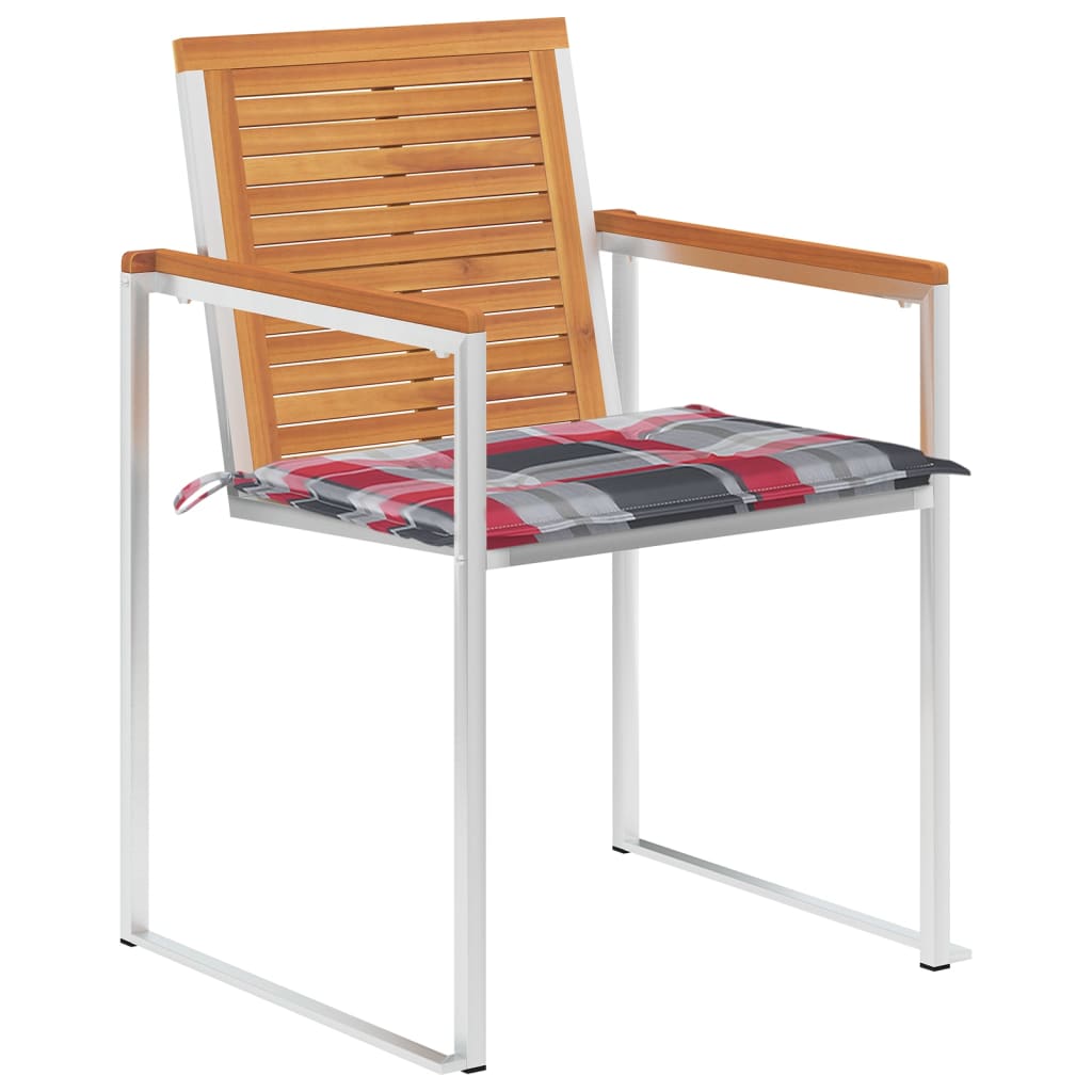 Sedie da Giardino con Cuscini 6 pz in Legno Massello di Acacia