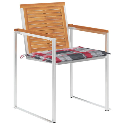 Sedie da Giardino con Cuscini 6 pz in Legno Massello di Acacia